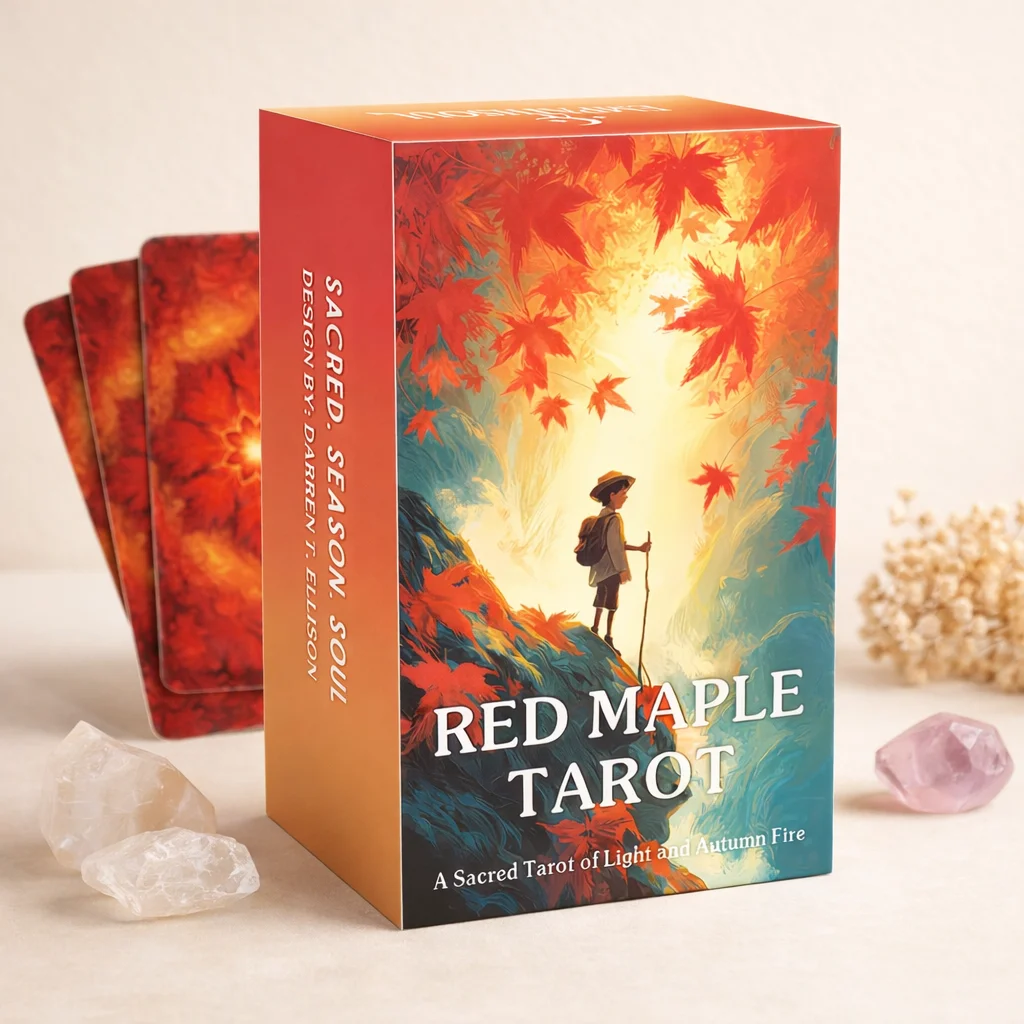 

Divine Light & Autumn Fire Tarot Deck, 78 Cards, for Spiritual Growth, Home Decor, Beginners and Gifting, with Guidebook.