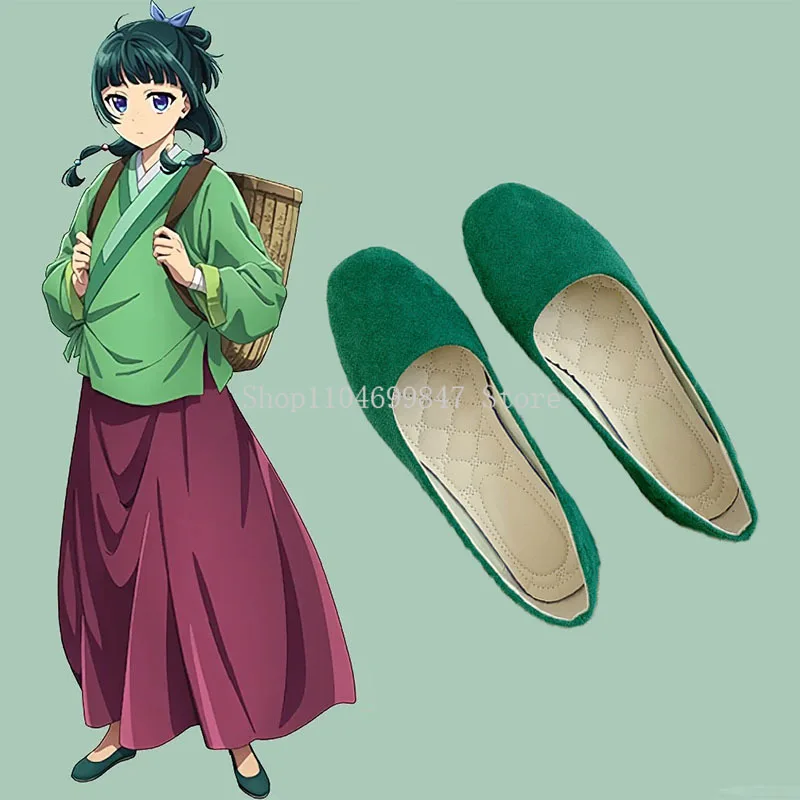 Les diaries d'apothicaire MaoMao, accessoires de Costume de Cosplay, chaussures à talons bas, maquillage et accessoires Hanfu de style chinois, vert élégant