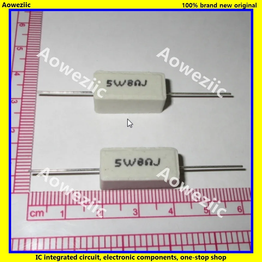 10Pcs RX27 Horizontal cement resistance 5W 8 ohm 8R 8RJ 5W8RJ Ceramic Resistance precision 5% Power resistance