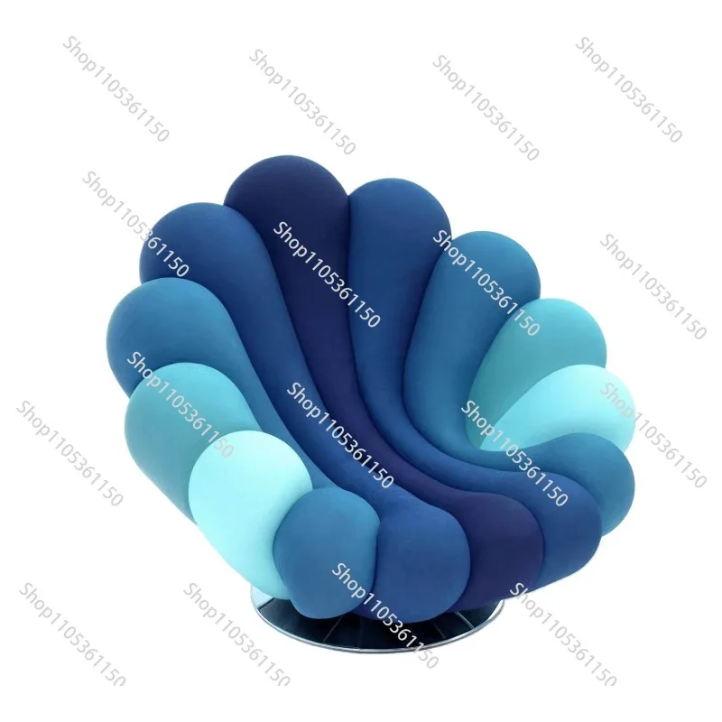 Light luxury single anemone rotating chair can lie down color matching solid color leisure chair