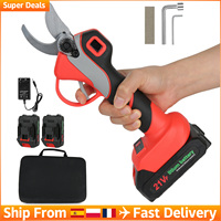 Brushless 18V Cordless Electric Pruner Shear SK5 Blade 30MM Cutting 4 Gear Cordless Tree Branch Cutter Garden Pruning Tool Kit