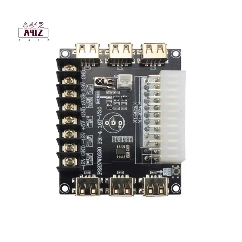 

Модуль-адаптер блока питания A41Z-24 (24-контактный/20-контактный) ATX с разъемами питания 12В, -12В, 5В, 5VSB, 3.3В