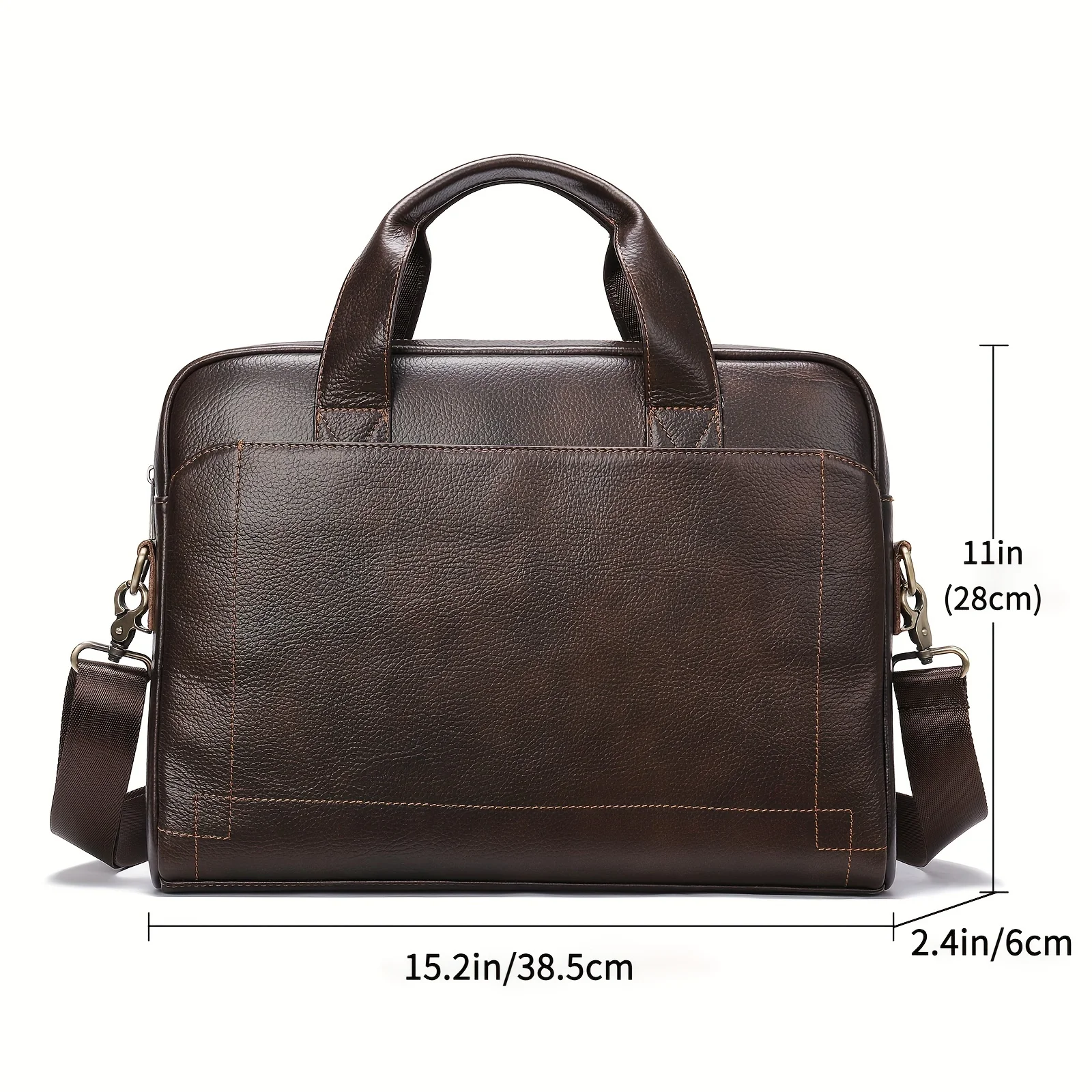 Men\'s Leather Tote Bag Top Layer Cowhide Briefcase Leather Laptop Bag Male Service package for 14inch computers