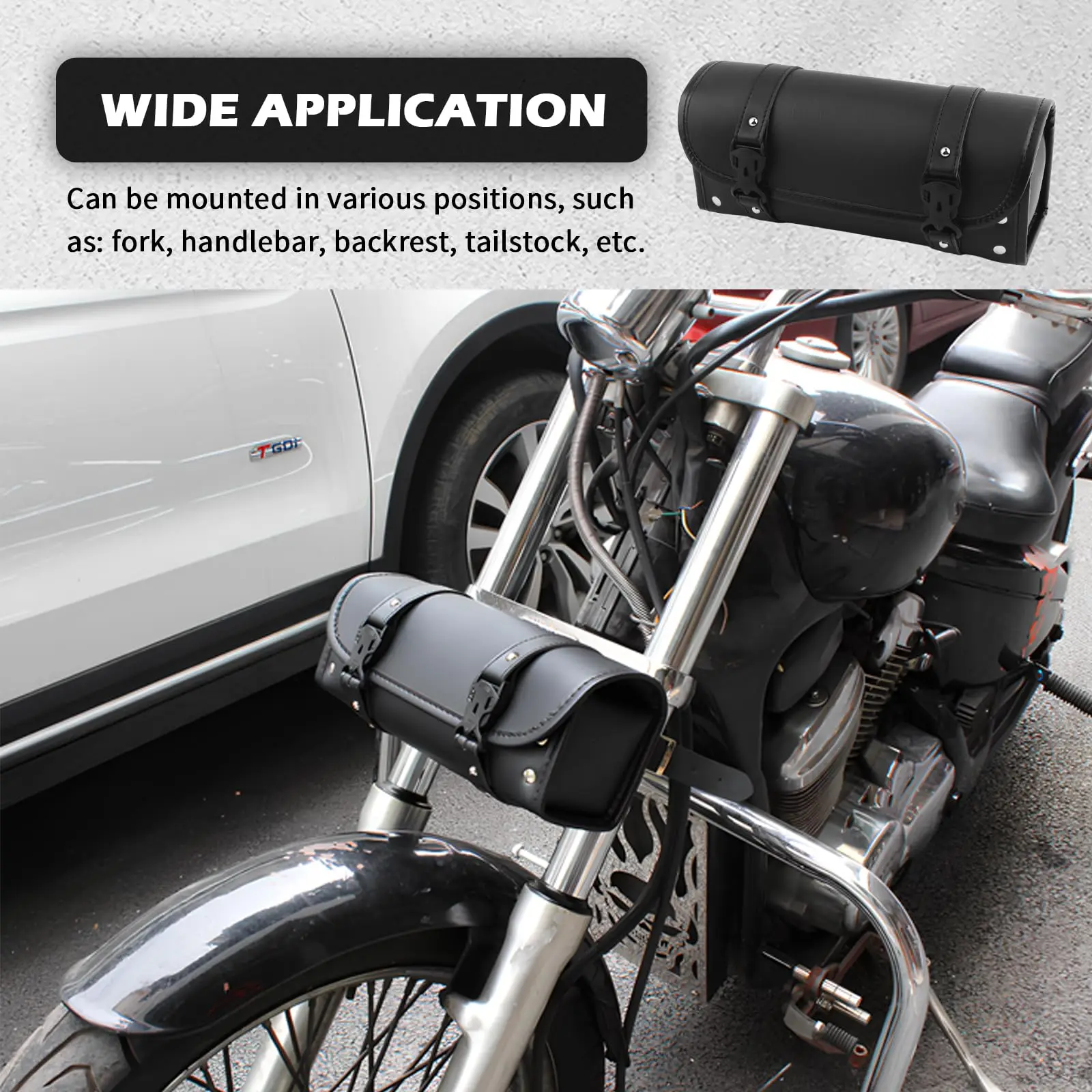 Motorcycle Vintage Leather Handlebar Bag Multifunctional Password Lock Storage Tool Pouch For Harley Cruiser Retro Motorbike view 6