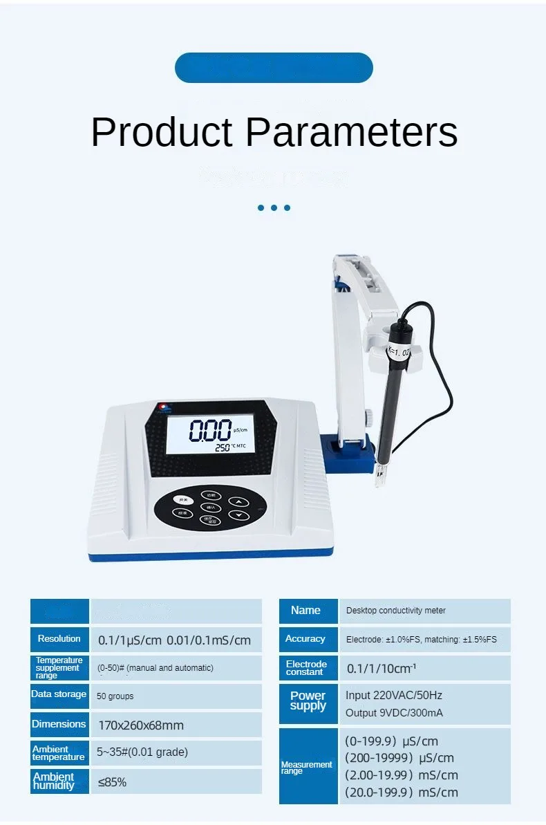 Desktop Conductivity Meter DDS-11C Laboratory Water Quality Detection Analyzer PH Measurement of Acidity and Alkalinity