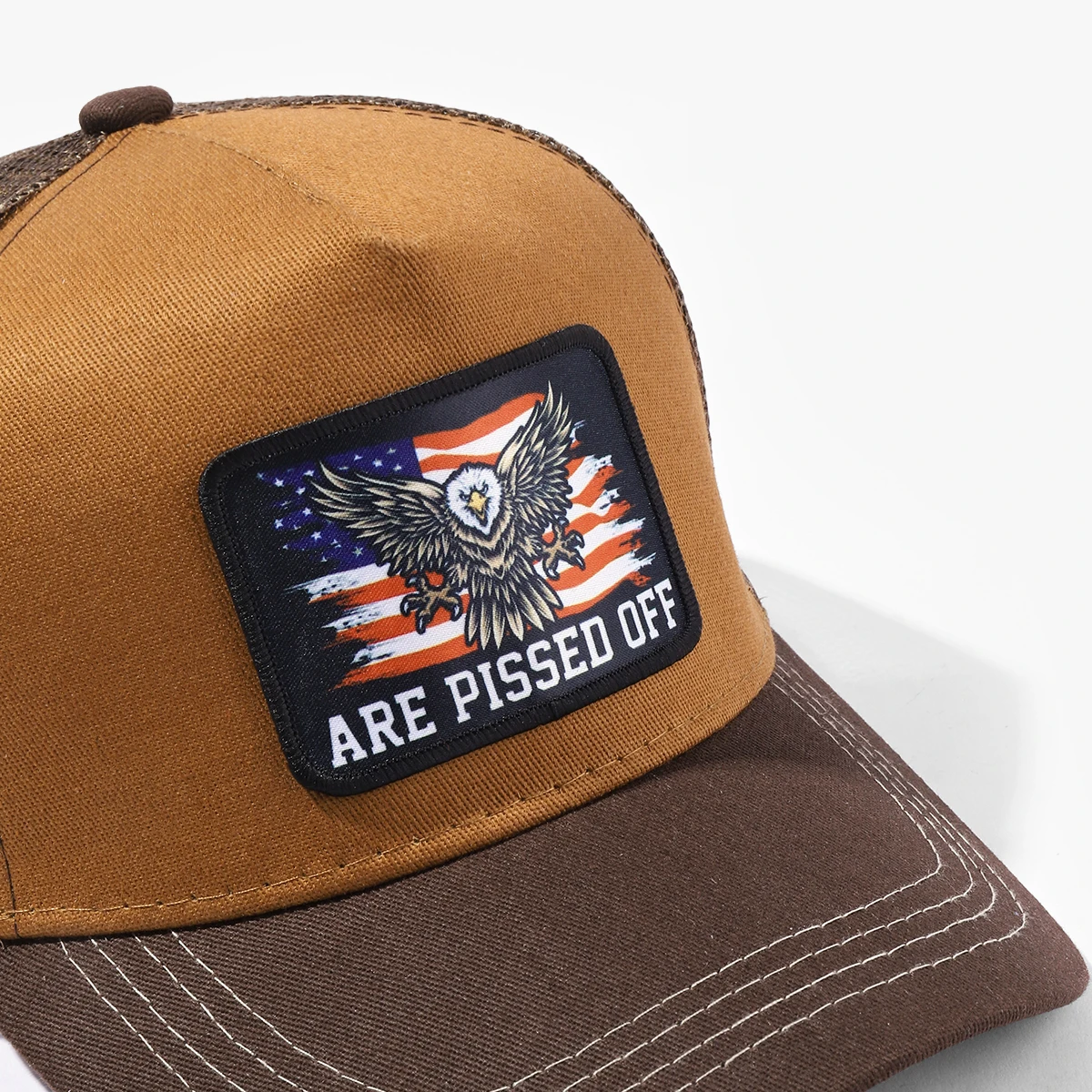 Baseball Caps Men Snapback Hip Hop Trucker Cap With American Flag Eagle Patch Four Seasons Breathable Mesh Trucker Hat For Women