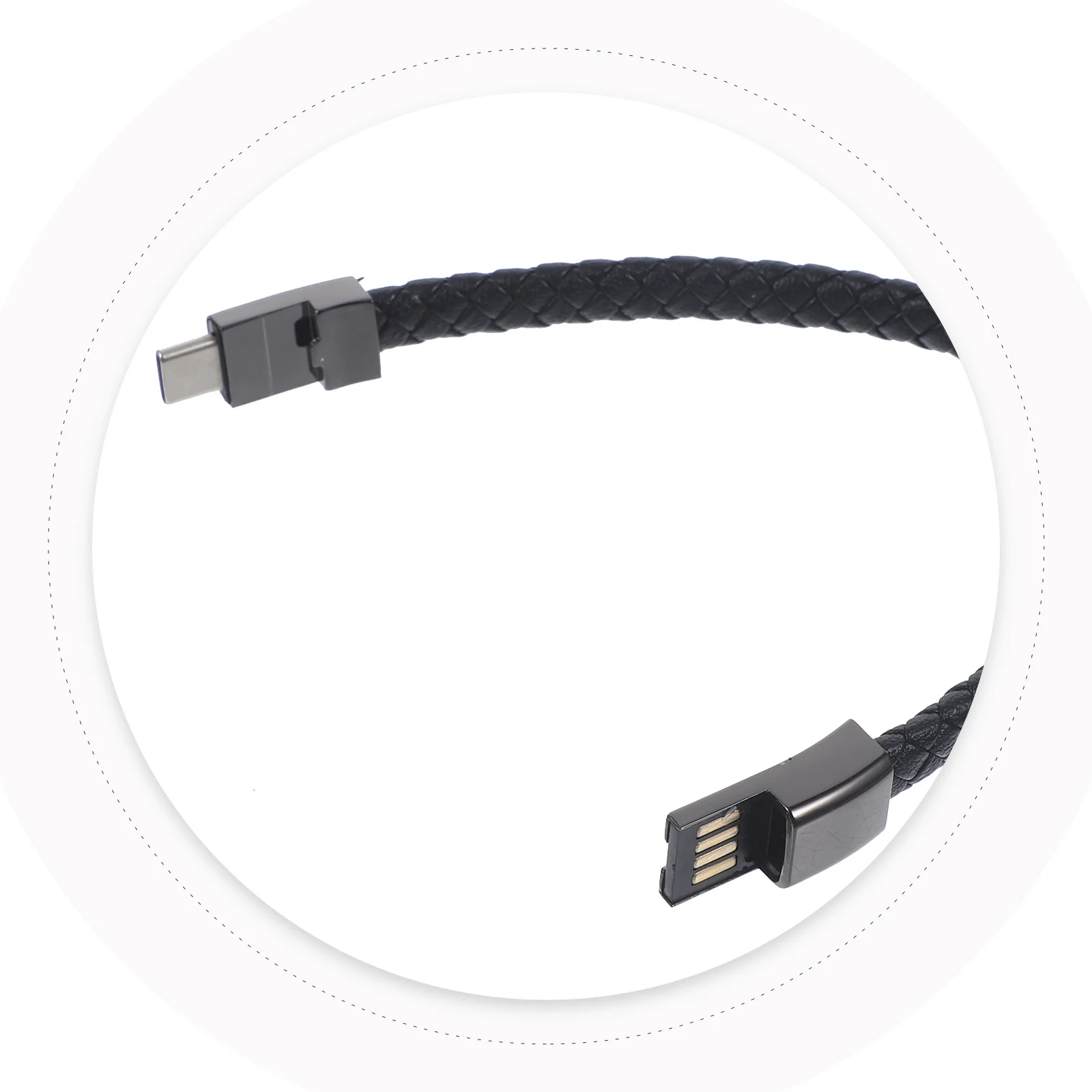 

Zinc Alloy Fast Charging Cable 20cm Bangle Type C Data Cable Short Portable Multi Functional Phone Accessory Dust Plug