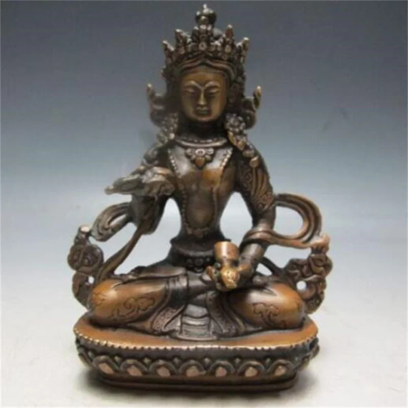 China Bronze Tibetan Buddhism Bodhisattva Vajrasattva Buddha Statue