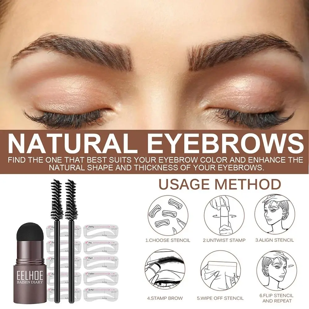 Makeup Tool Brow Shaping Kit Eyebrow Print Set Brow Stamp Eyebrow Template Eyebrow Powder One Step Brow Stamp Shaping Kit