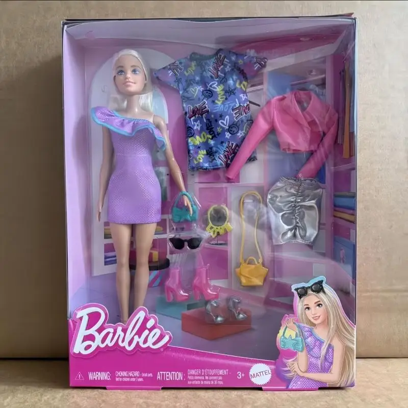 

Кукла Барби, очаровательная блестящая модная дизайнерская праздничная подарочная коробка для девочек, домашняя одежда, игрушка HYT61