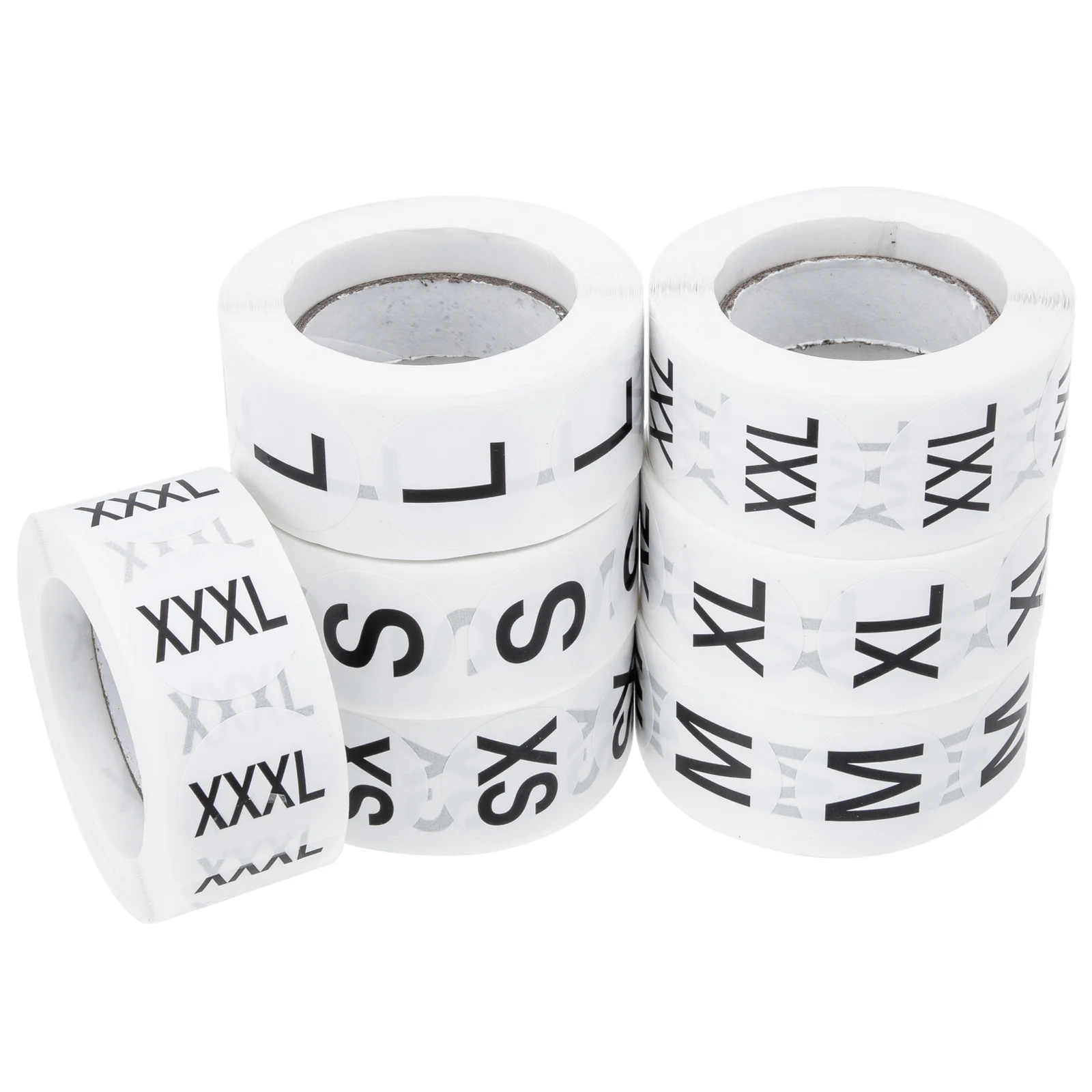 7 Rolls Size Label Dreses Stickers Clothing Labels for Retail Self-adhesive Coated Paper Baby T-shirt