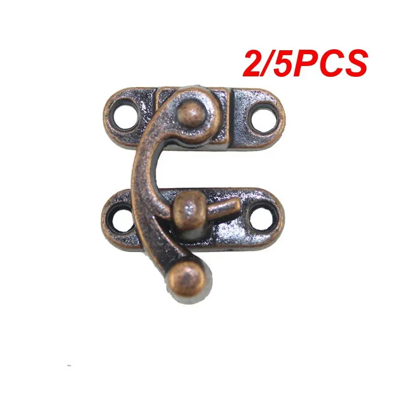 2/5PCS Retro Antique Right Hook Hasp Wood Jewelry Box Hook Clasp Decoration For Decorative Cabinet Small Wooden Box