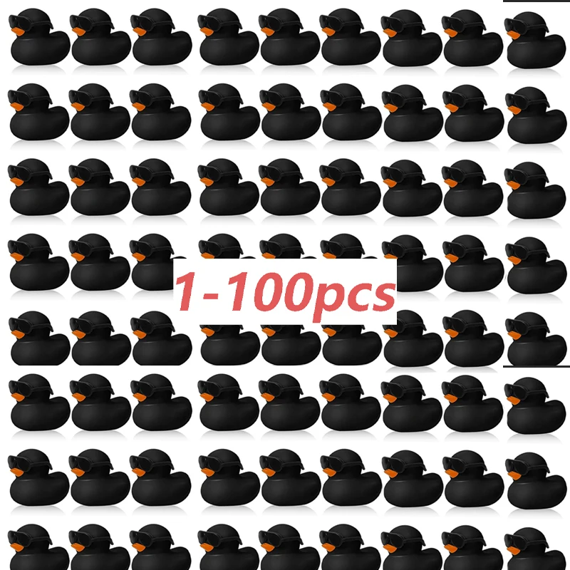 1-100pcs Black Mini Rubber Ducks in Bulk with Sunglasses Duck Gifts Mini Bath Ducks Small Duck Float Pool Ducks Bulk Toys