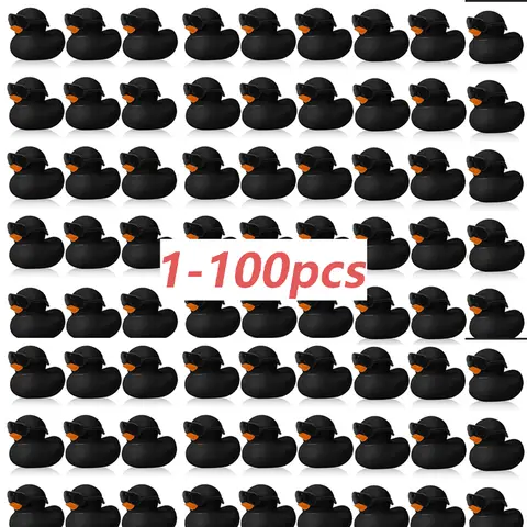 1-100szt Czarne mini gumowe kaczki luzem z okularami przeciwsłonecznymi Duck Gifts Mini kaczki do kąpieli Mała kaczka Float Pool Ducks Bulk Toys