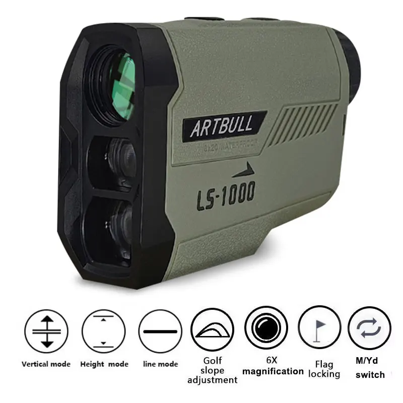 ARTBULL Golf Laser Rangefinder 1000m 650m with Flag-Lock Slope Pin