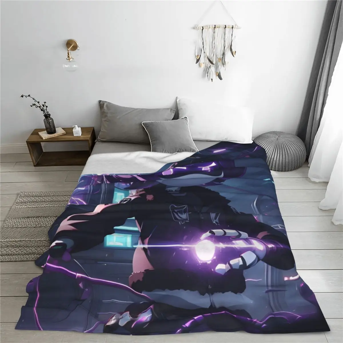 Murder Drones Cartoon Anime Flannel Blanket TV Series Funny Throw Blankets for Home 150*125cm Bedspreads Lightweight