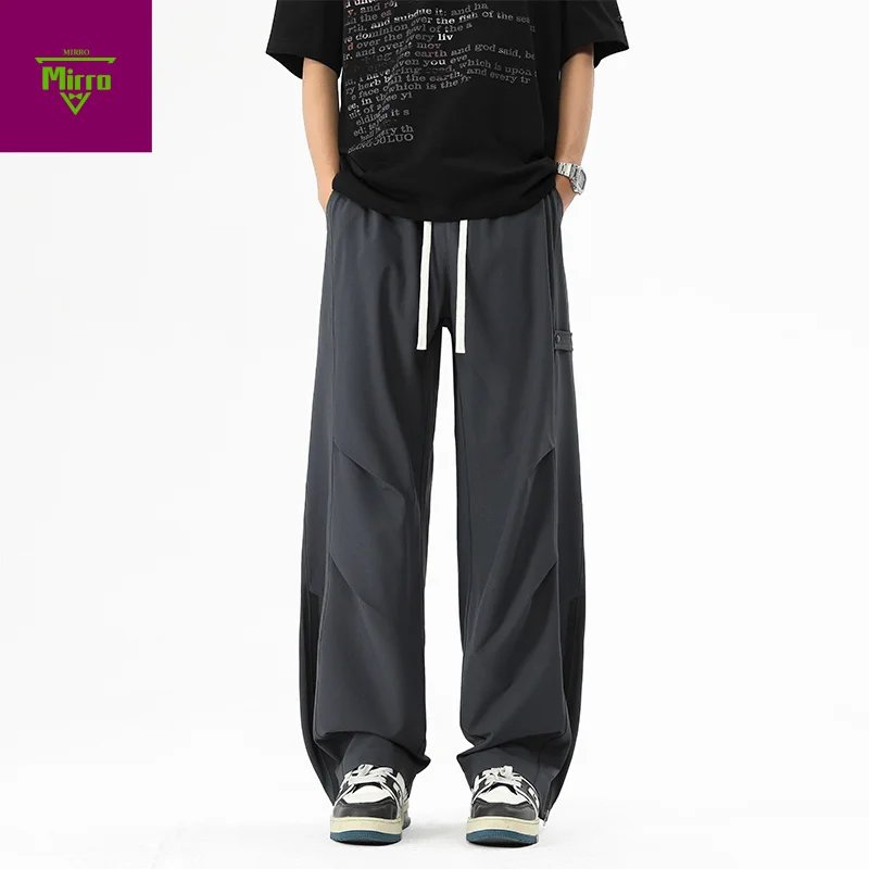 

【Mirrordust】 Autumn American Style Outdoor army trousers for men Simple Casual Sports baggy cargo pants