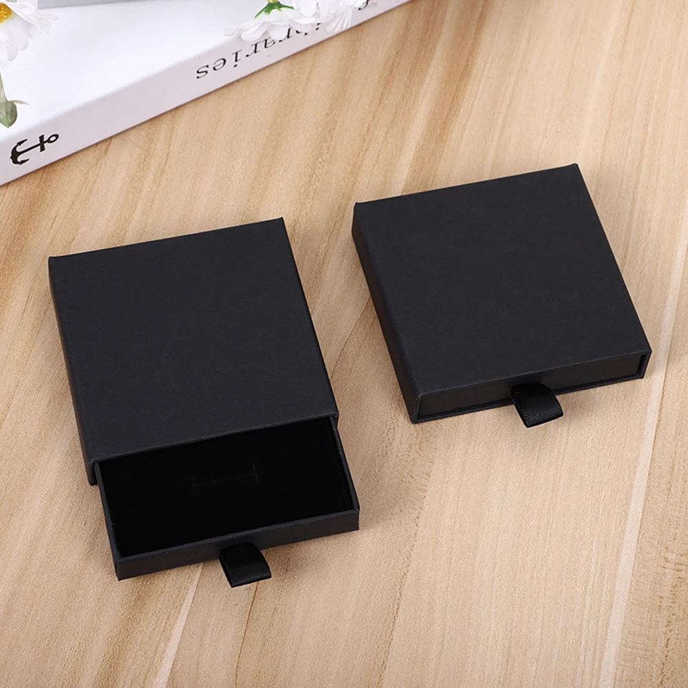 سميكة كرافت ورقة درج مجموعة مجوهرات علبة التعبئة والتغليف حلقة قلادة أساور القرط هدية حاوية مع الإسفنج داخل