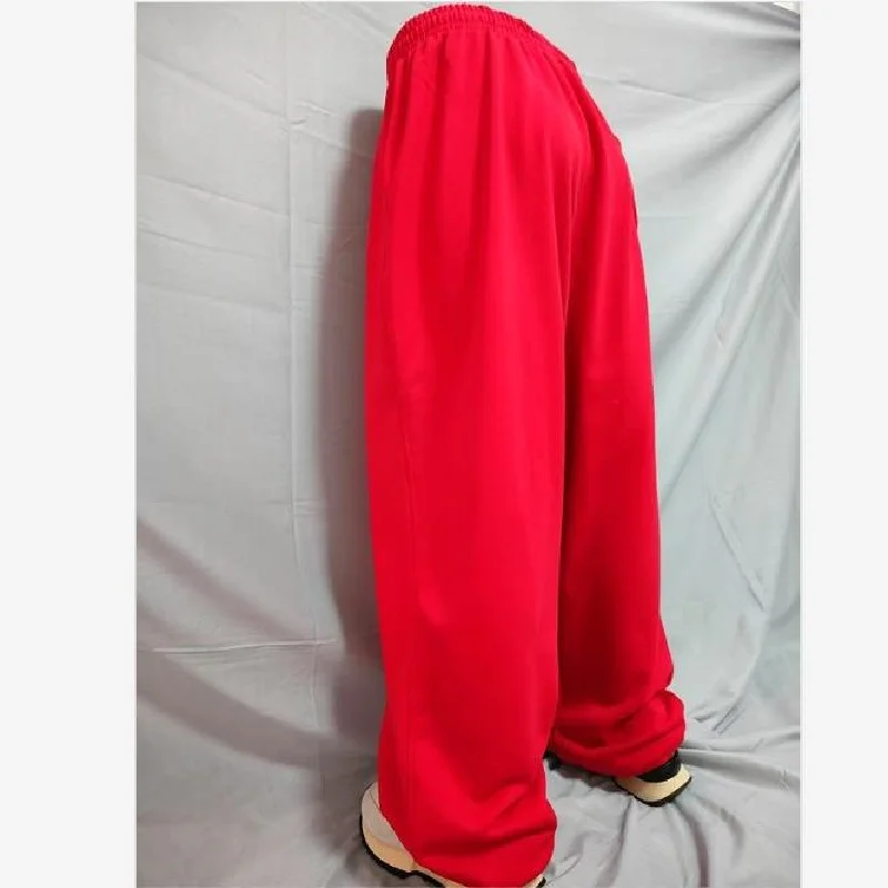 Fashion Red Sweatpants Streetwear Hiphop Joggers Men Casual Loose Baggy Pants Cotton Plus Size XXXXL Dance Clothing Terry cloth
