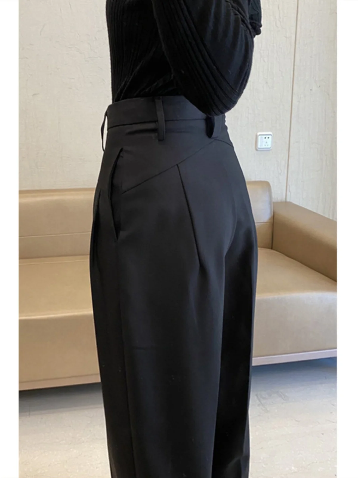 

Женские брюки-шаровары с высокой талией в корейском стиле, повседневные, для работы, облегающие, зауженные к низу