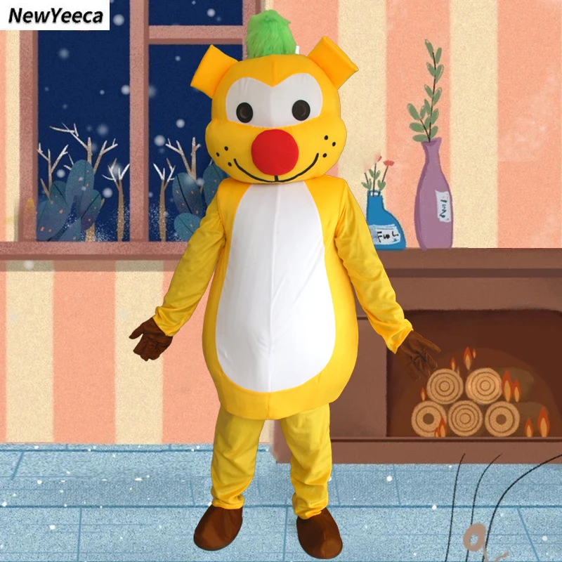 Disfraz de Mascota de Cosplay de muñeca amarilla Linda para adultos, ropa de fiesta divertida, trajes de Halloween