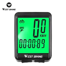 WEST BIKING Bicycle Wireless Computer MTB Road Bike Odometer Waterproof With Backlight Cycling Speedometer LED Rate Stopwatch