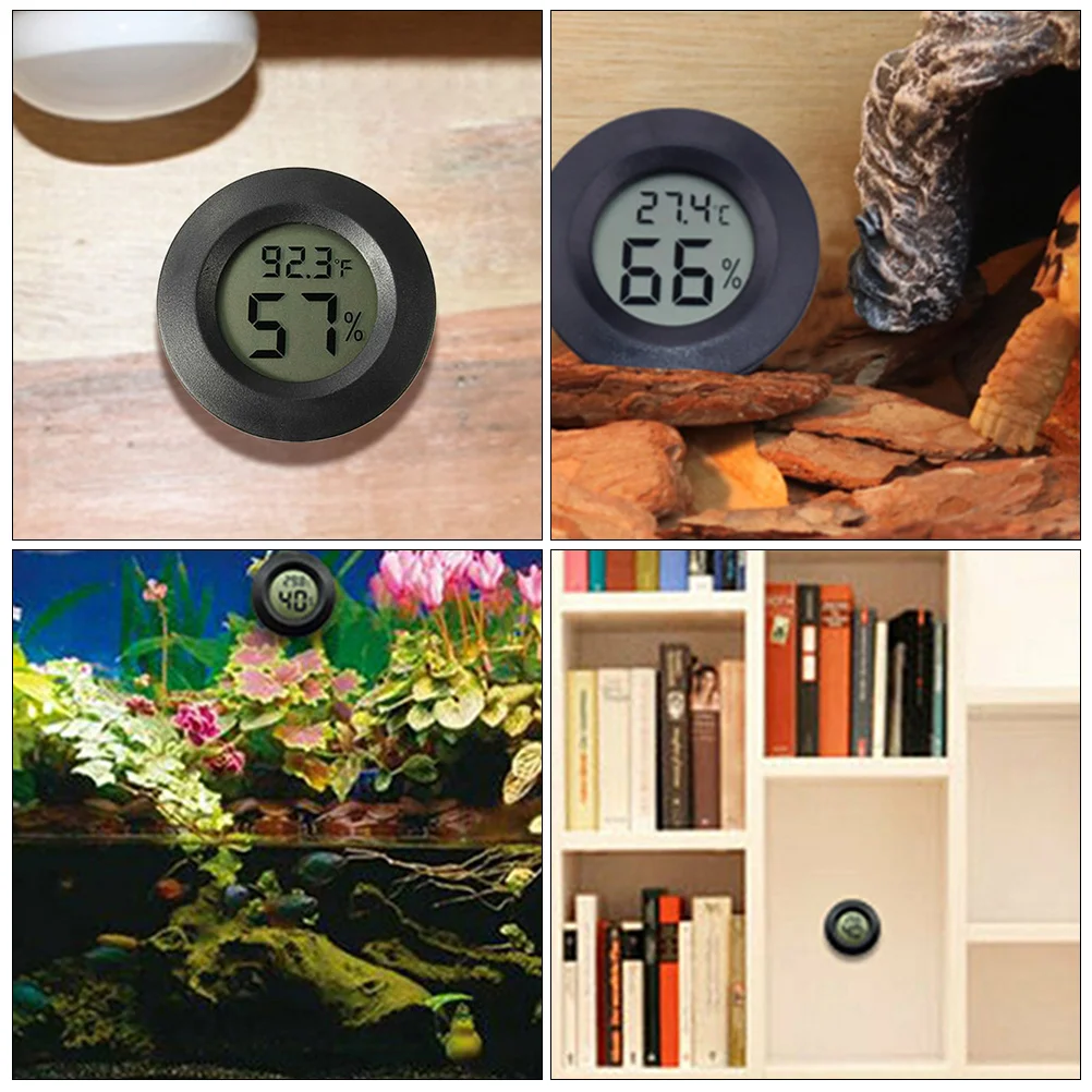 Round -Hygrometer Digital Leopard Gecko Tank Accessories Thermometer for Reptile