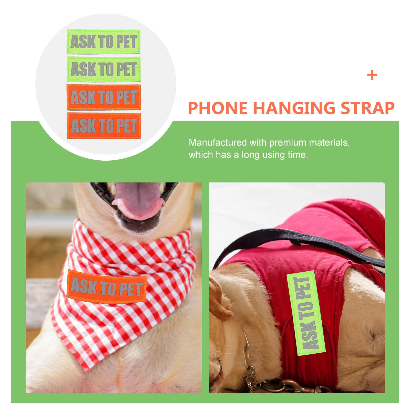 

4 Pcs Dog Harness Badges Pet Strap Assistance Animal Patch Jacket Service Vest