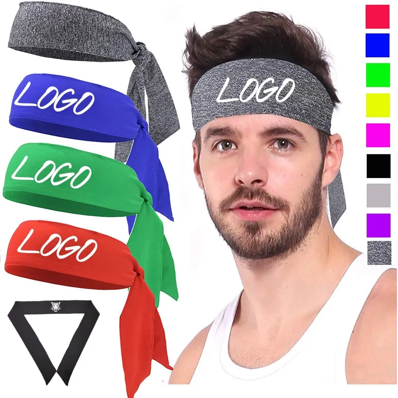 

50 Pcs Tennis Tie Headband Hair Band Unisex Dry Head Tie Sport Band Accept Customer's Logo for Basketball, Running, Tennis,