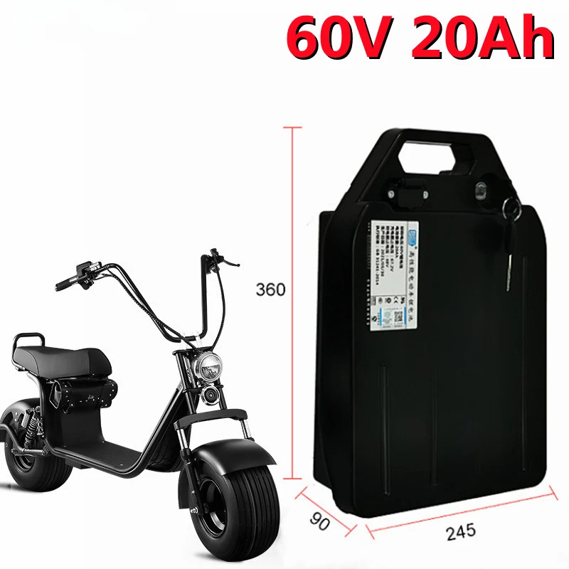 60v 20Ah 18650 Rechargeable Li Ion Battery for 1000w 1500w Citycoco X7 X8 X9 Trolling Motor Lithium Battery + 3A Charger