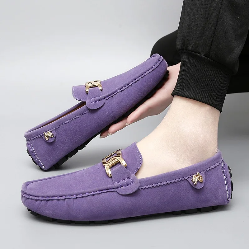 Italian Men's Loafers and Slip-ons Casual Business Man Drivers Loafers Plus Size 35-48 Suede Loafers Man Zapatos Hombre Mocasine
