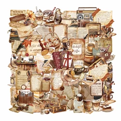 50PCS Cartoon Retro Cafe Stickers Cute Animal Decoration Storage Box Luggage Notebook Skateboard Stickers