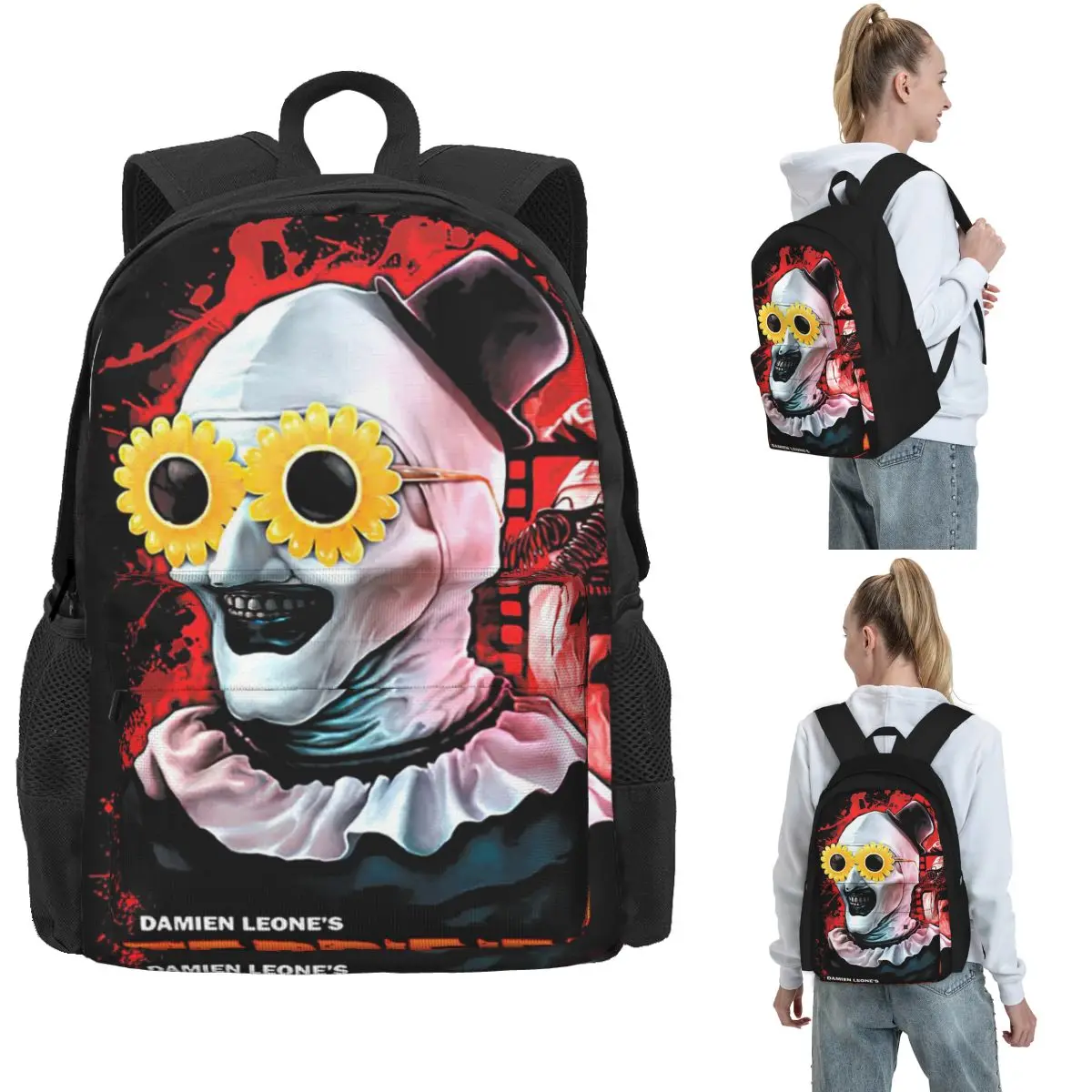 

Рюкзаки Terrifier из фильма на Хэллоуин, сумка для книг для мальчиков и девочек, детские школьные сумки большой вместимости, рюкзак для ноутбука, сумка на плечо