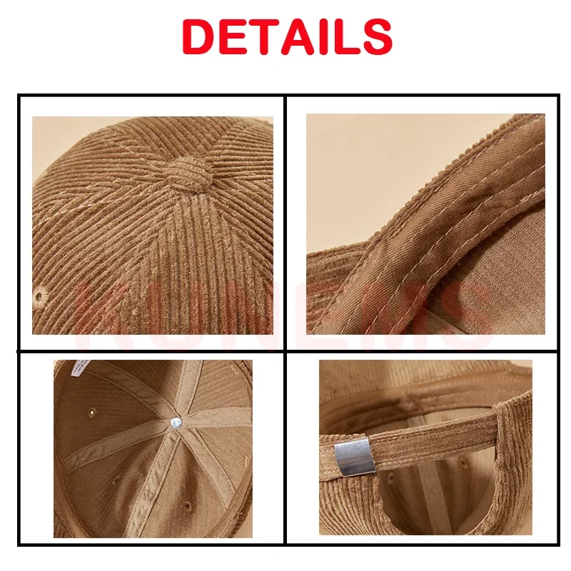 KUNEMS Custom Corduroy Hat for Women and Man DIY Embroidery Baseball Caps LOGO Design Print Hats Soft Top Hat Unisex Wholesale