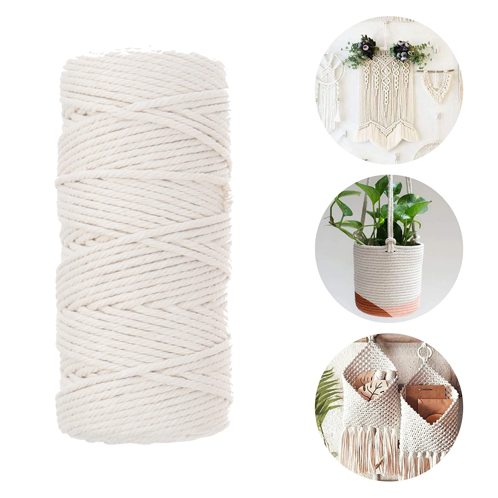 

DIY Flower Pot Holder Kit Macrame Tapestry Making Hemp Rope Potted Net Crafts Wall Hang Plant Braided Material