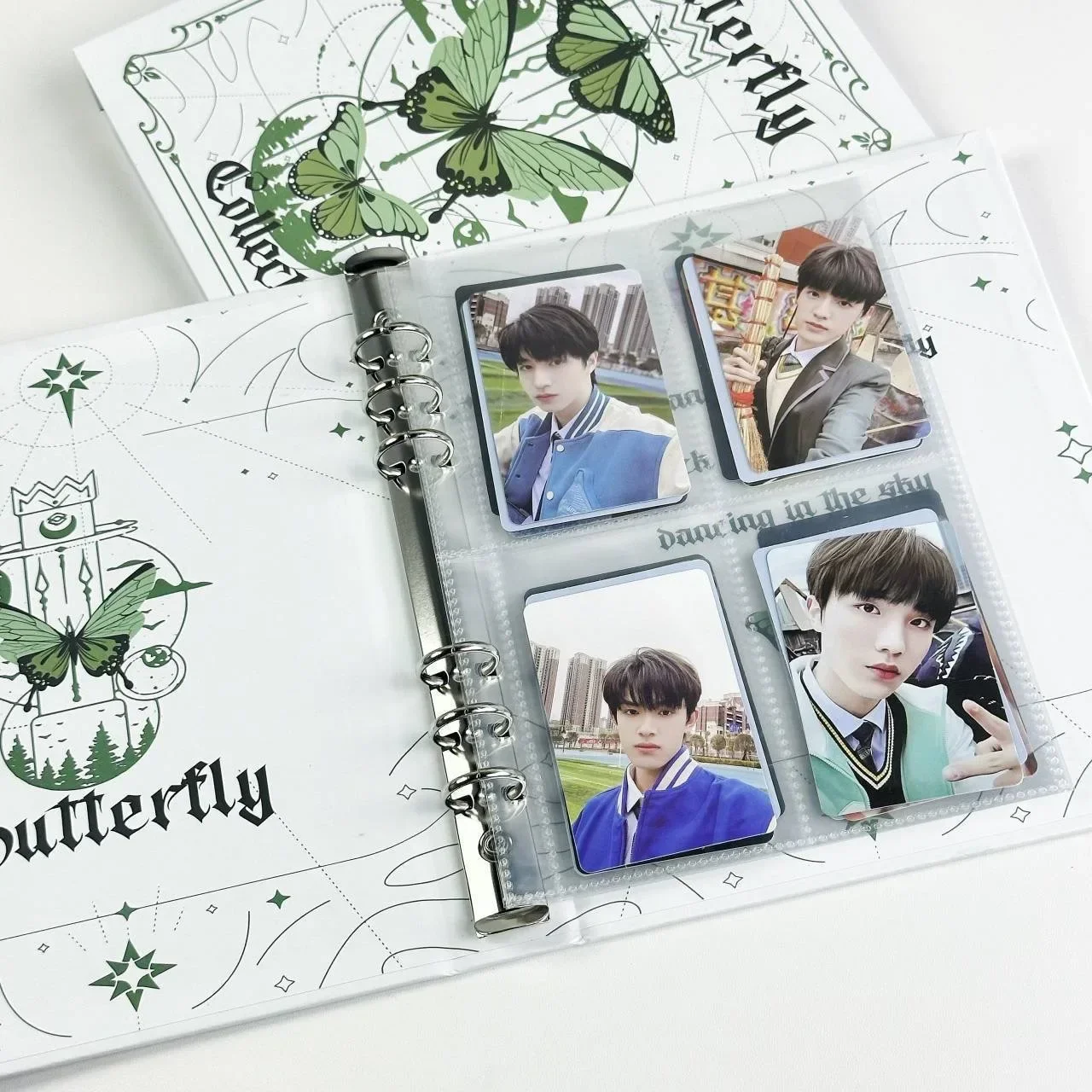 IFFVGX Butterfly A5 Binder Photocard Holder Kpop Idol Photo Album Photocards Collect Book Album for Photographs Cute Stationery