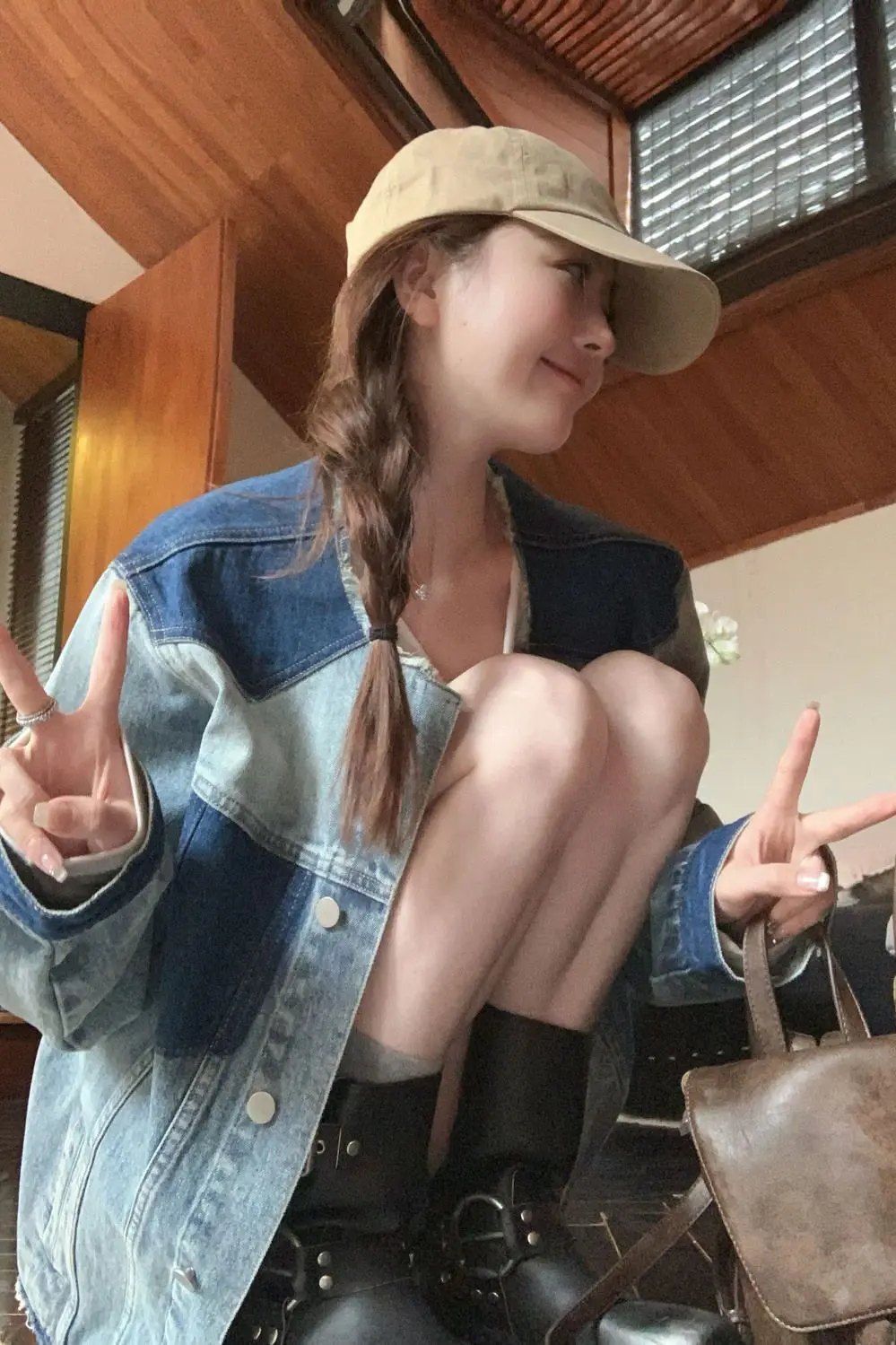 

American Retro Tassel Color-Blocking Denim Jacket Women Spring Autumn New High-End Design Niche Loose Top