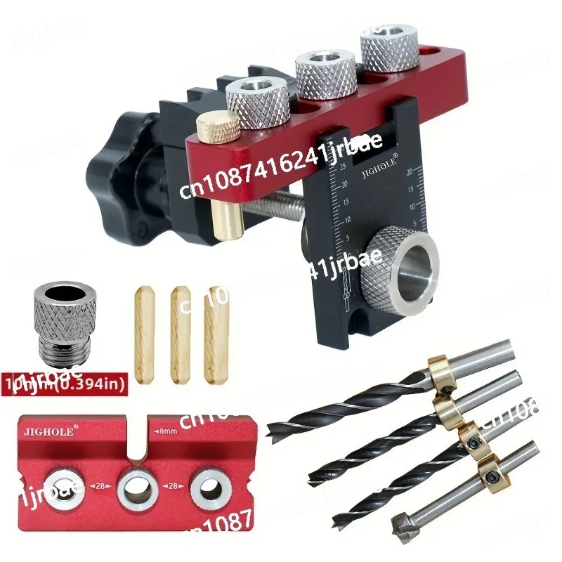 Woodworking 3 In 1 Dowelling Jig Universal Dowel Cam Jig  Wood Hole Drilling Guide Locator Adjustable Pocket Hole Jig Kit