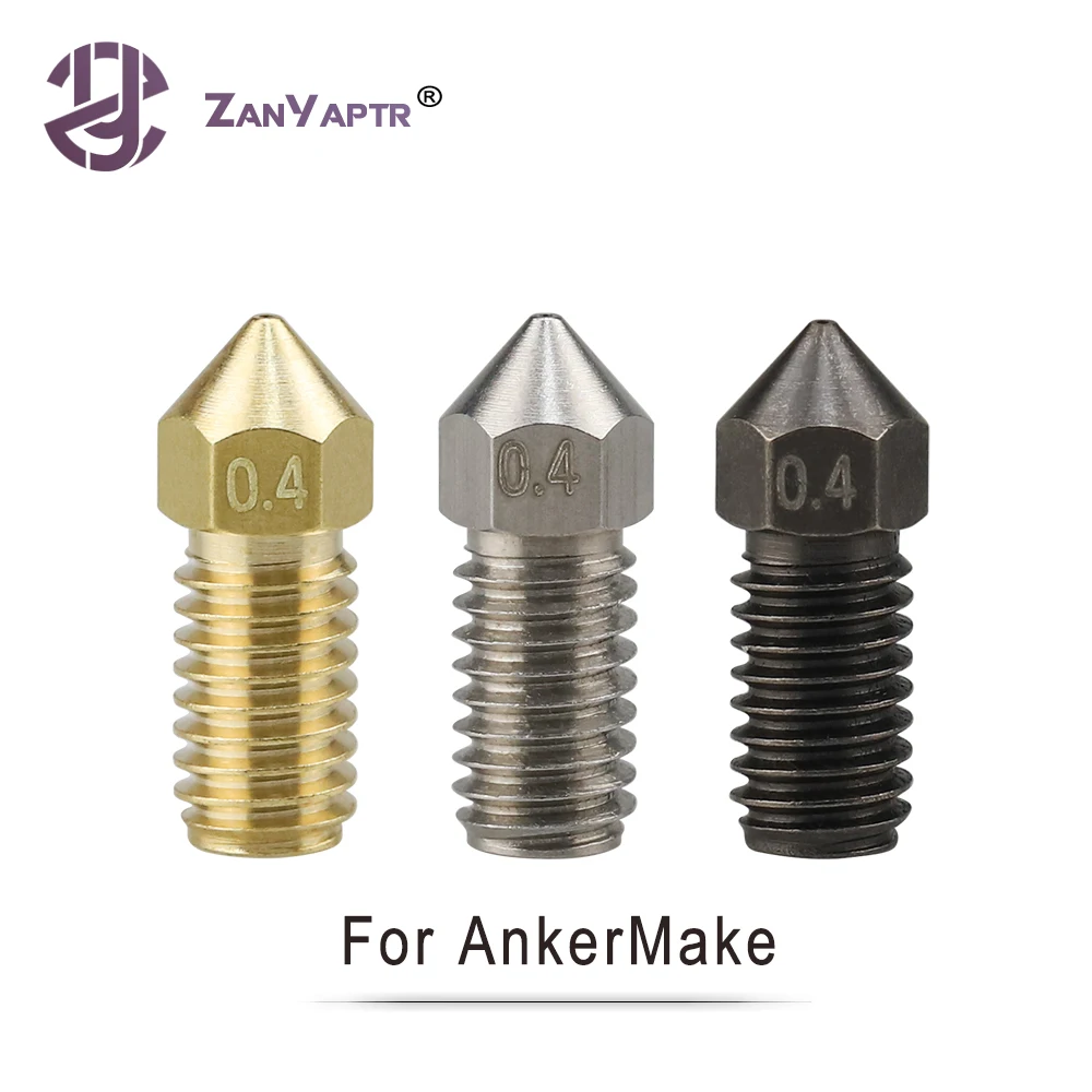 

3D Printer Parts Extruder Nozzle High Hardness Hardened Steel Metal High Temperature Nozzle for Ankermake 3D Printer