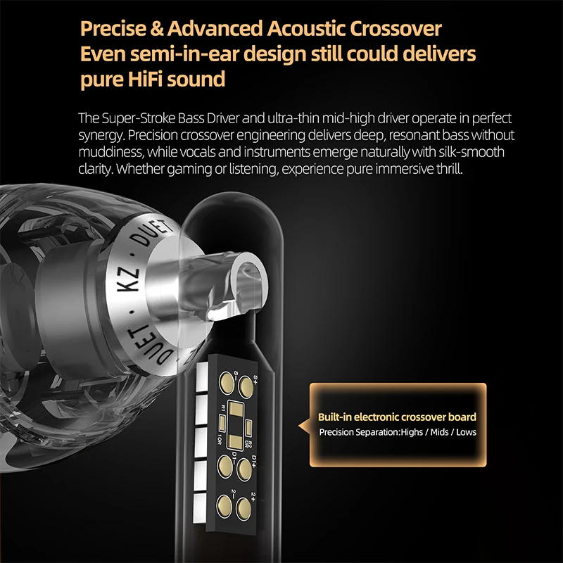 سماعات KZ Duet رباعية النواة ذات ديناميكية مزدوجة للسائقين داخل الأذن سماعات أذن سلكية سماعة ألعاب موسيقى HiFi Sound 2DD IEM