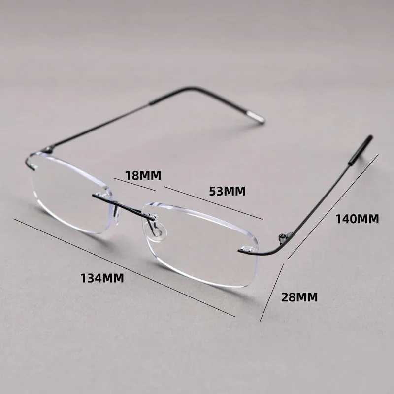 Plus Lesebrille für Herren, randlos, Legierungsrahmen, luxuriöse Presbyopie-Brille, Anti-Blaulicht, Vergrößerungs-Presbyopie-Brille +1,0 1,5 4,0 – Detail 7