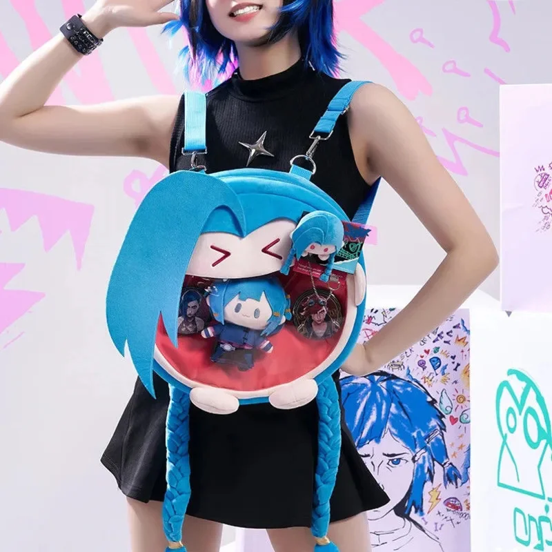 

Arcane JInx Ita Bag Big Mouth Backpack Lol Personalized Storage Bag Crossbody Bag Special Birthday Gift