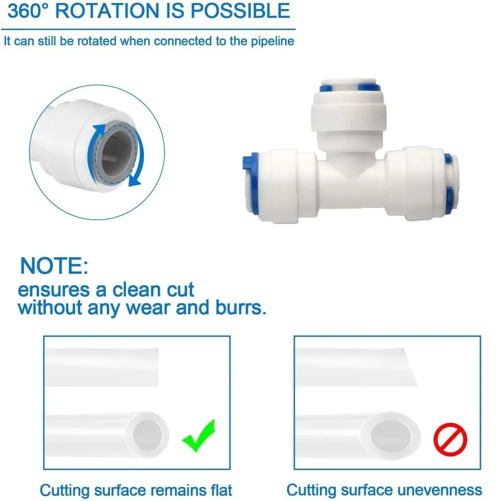 For Reverse Osmosis Quick Connect Fittings Kit 10 Meter White Plastic Tubing for Drinking Water Filter Systems