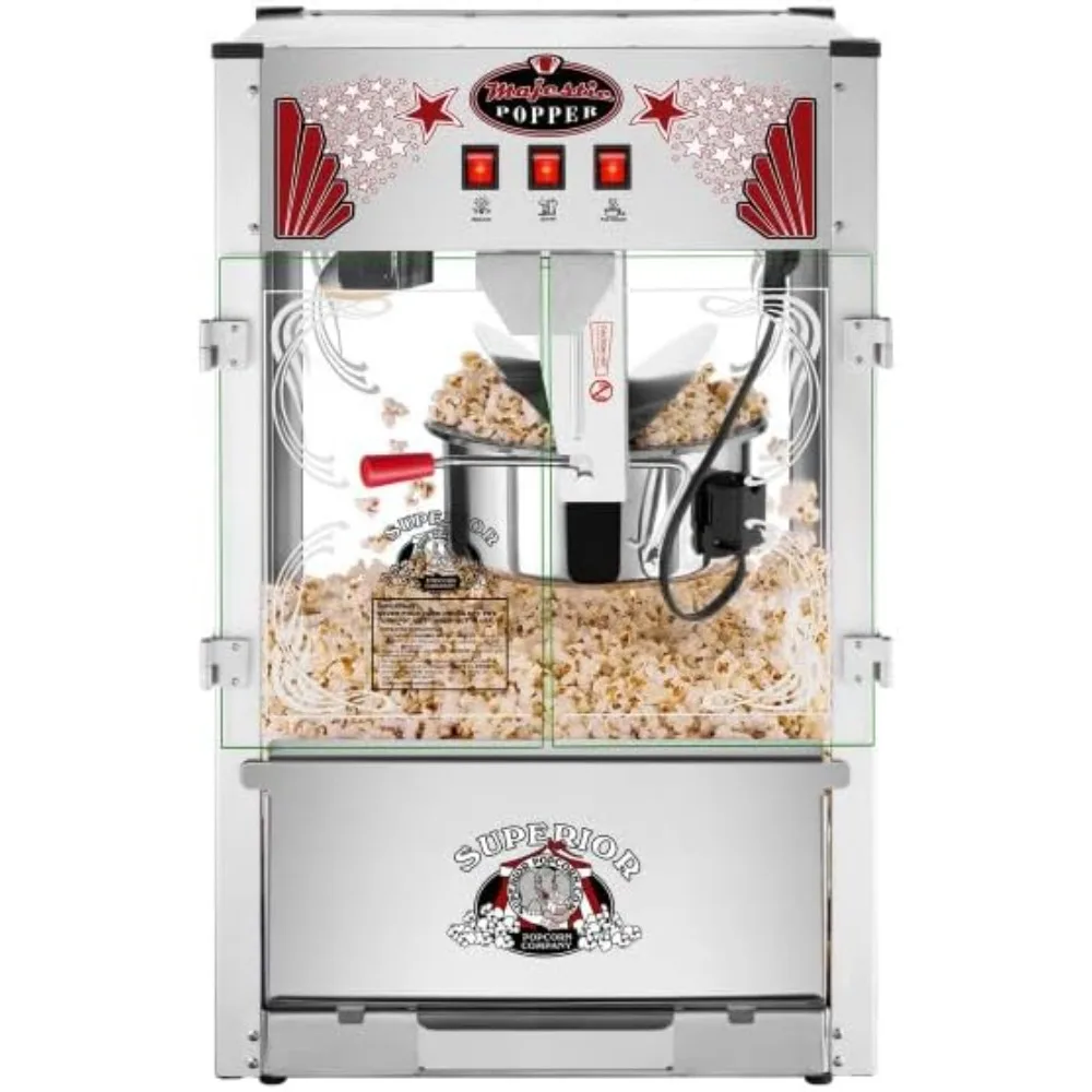 Majestic Countertop Popcorn Machine - Extra Large Movie Theater Style Popper with 16oz Kettle and Warming Deck by