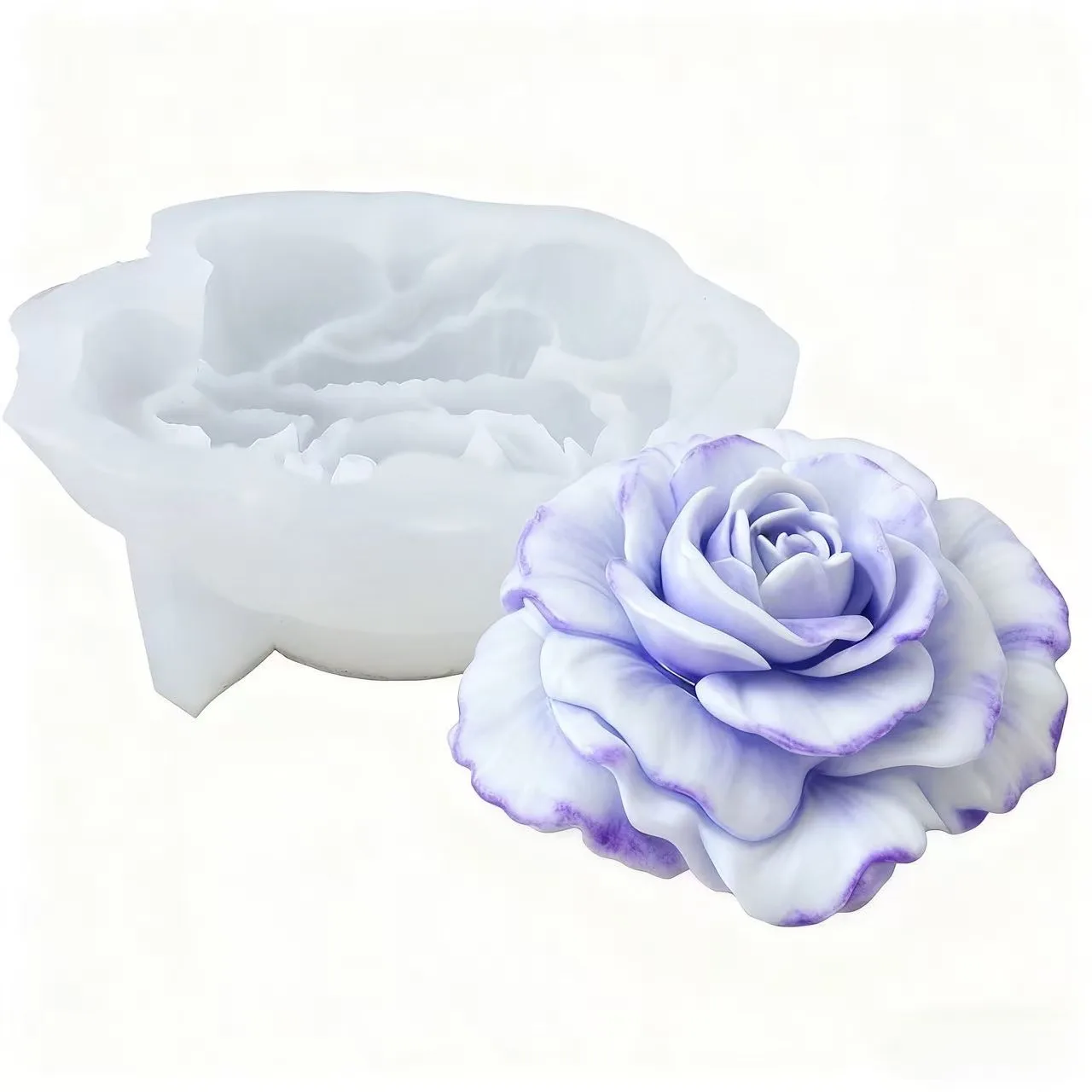 

1 Piece 3D Romantic Rose Silicone Mold, Suitable for Candles, Soaps, and Resin Crafts - Pink Floral Design, Perfect for Making Handmade Scented Candles, Plaster Decorations, and Gifts, Ideal for Home Decor, Silicone Candle Mold