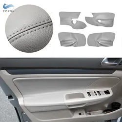 For VW Golf 5 V MK5 Jetta 2005 2006 2007 2008 2009 2010 Car Door Armrest Panel Microfiber Leather Cover 4-doors only