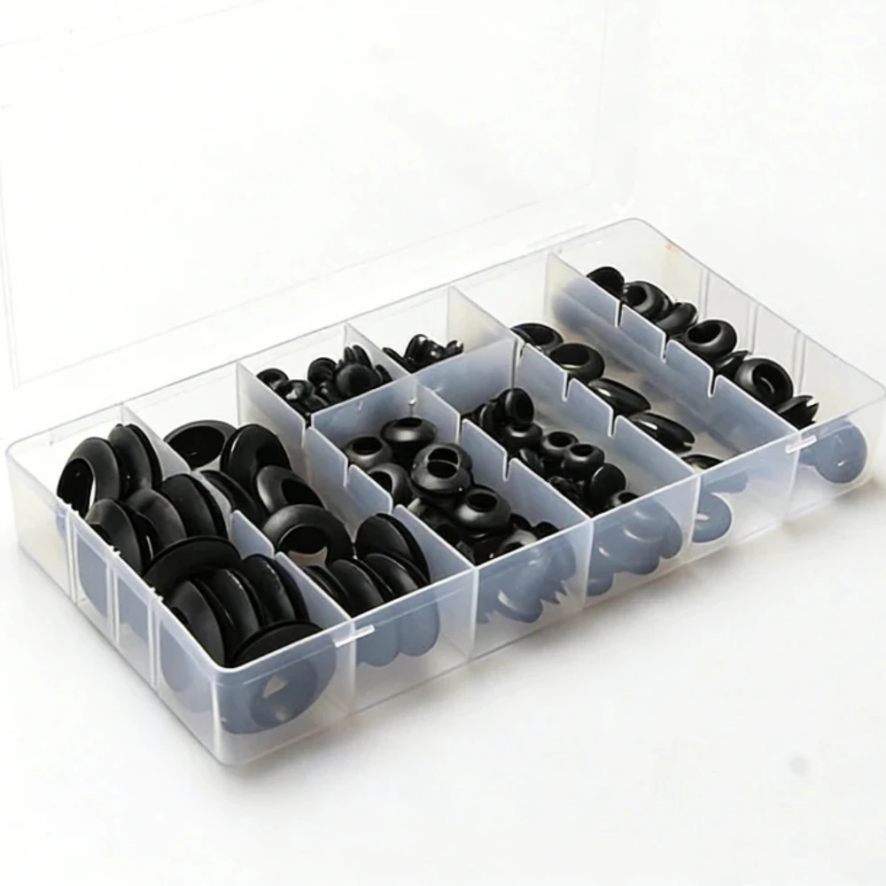 

200pcs Black O Ring Rubber Washer Seals Gasket Grommet Assortment Electrical Gasket O-Ring Seals Tools Set 3 5 6 8 10 12 16 20mm