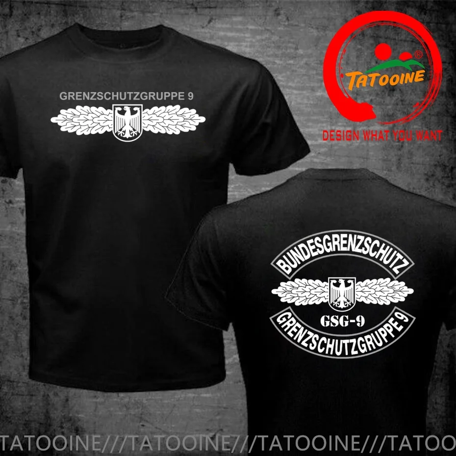 Funny Design GSG-9 Special Forces Anti-terrorism Brigade back  SRed Doublet Men Fashion Trendy Casual Clothing Stylish Tops Tee
