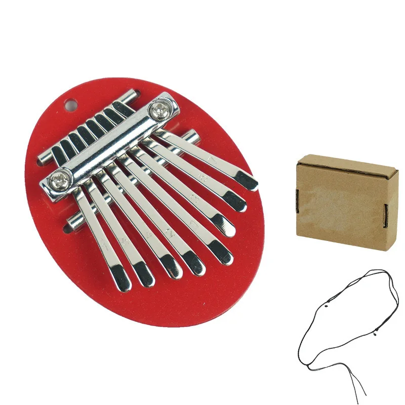 8 Keys Mini Kalimba Thumb Piano Portable Finger Piano Cute Pendant Toy for Kids Beginners with Metal Base view 6