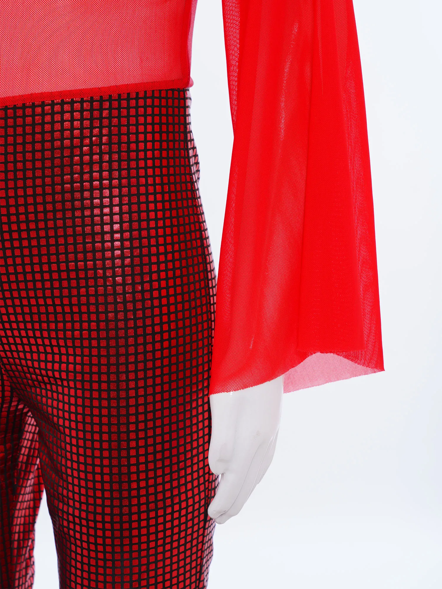 Costume de danse de pom-pom girl pour enfants filles, vêtements de danse latine Jazz, combinaison métallique à cloche, Costume de spectacle de fête à thème de carnaval